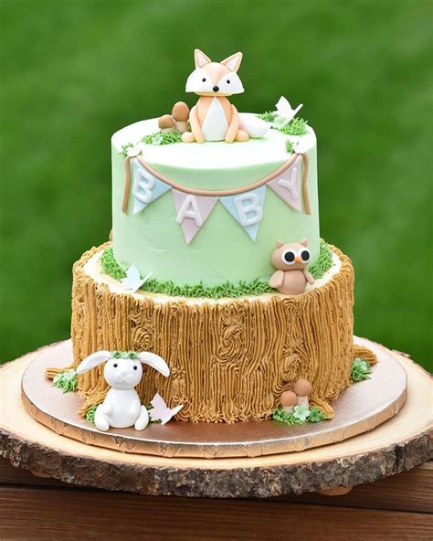 Boy Woodland Themed Baby Shower Cake The Adventures Of Lolo