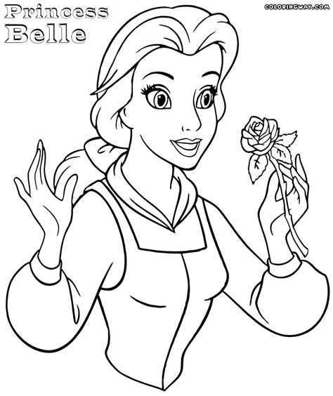 princess belle coloring pages coloring pages    print