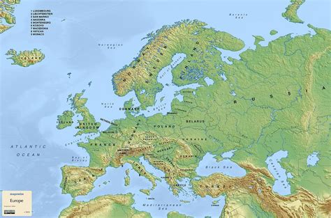 Physical Maps Of Europe Mapswire