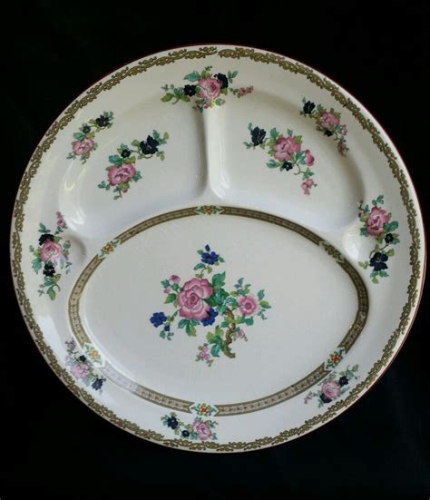 Colclough pink rose floral patterned bone china teacup tea trio saucer plate. Antique Booths Perfector Pink Rose Floral Divided ...