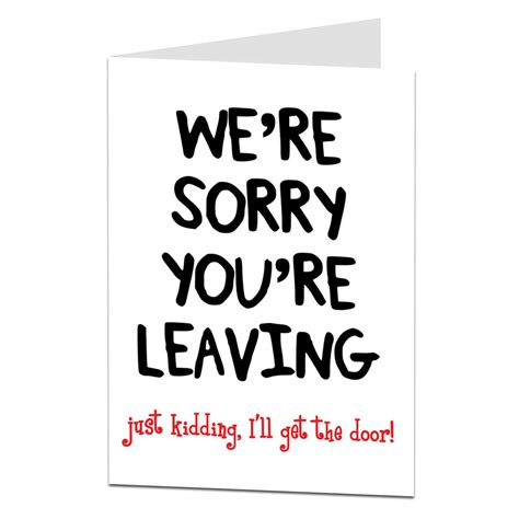Free delivery for many products! Sarcastic Leaving Card I'll Get the Door | LimaLima