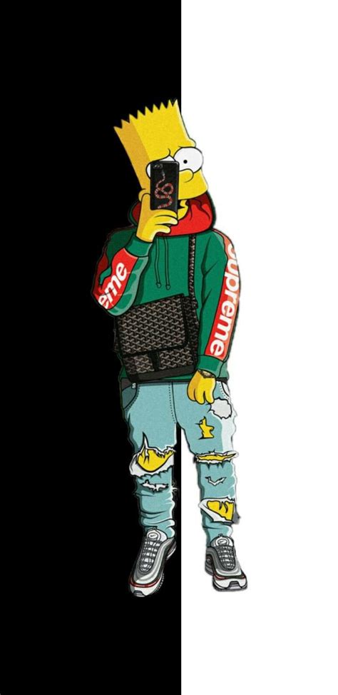 Bart Supreme Supreme Iphone Wallpaper Simpson Wallpaper Iphone