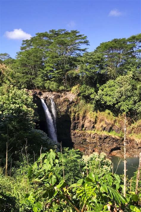 Rainbow Falls Found On The Big Island Of Hawaii Stock Photo Image Of