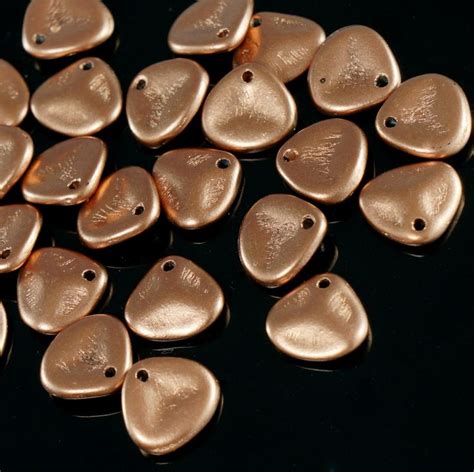 Pcs Matte Bronze Czech Rose Petal Beads Czech Glass Preciosa Pressed