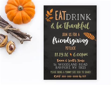 Printable Friendsgiving Invitations Printable Word Searches