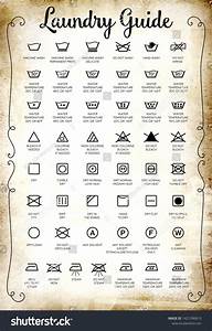 Laundry Guide Vector Icons Symbols Collection Stock Vector Royalty