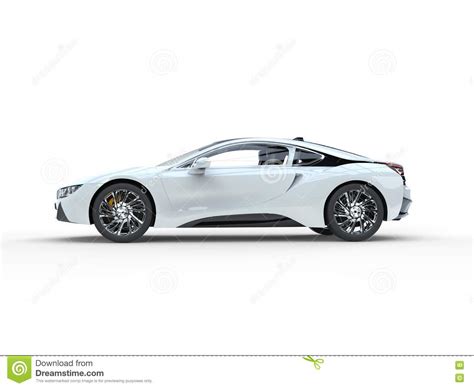 Modern White Sports Car Side View Stock Illustration