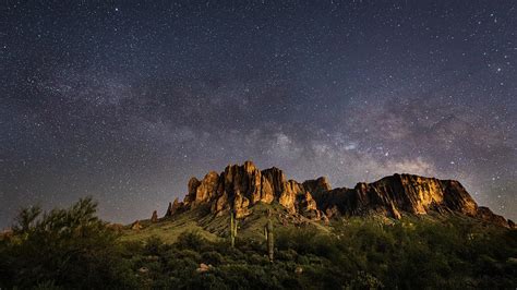Milky Way Over Superstition Mountains Photograph By Travel Quest