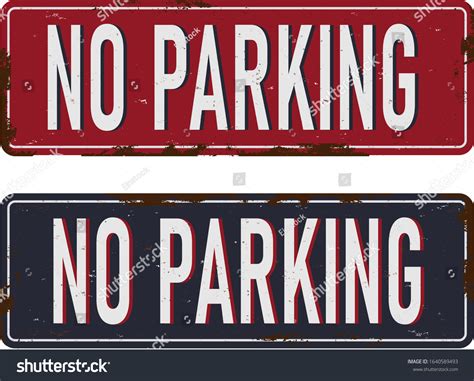No Parking Vintage Rusty Metal Sign Stock Vector Royalty Free