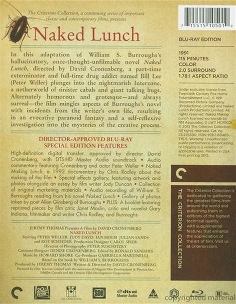 Naked Lunch The Criterion Collection Blu Ray 1991 DVD Empire