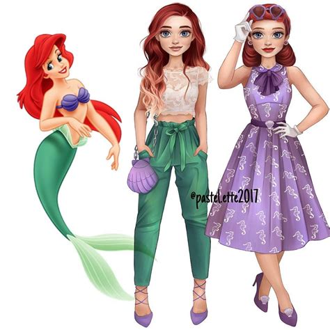 The Outfits Inspired By Ariels Mermaid Colors Modern Ariel And 50s Ariel 🐠 Some Of You Asked