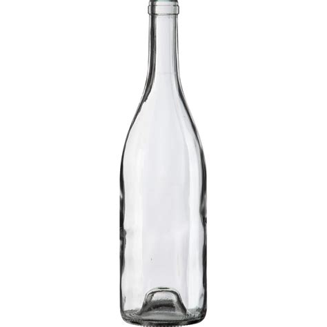 750 Ml Clear Burgundy Wine Bottles Punted Cork 12cs