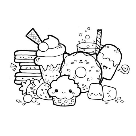 Dibujos de Kawaii para Colorear. Imprimir caracteres inusuales | Cute