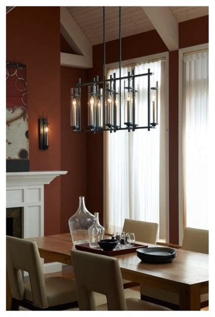 Modern Industrial Chic Iron Linear Chandelier With