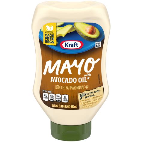 Kraft Mayo With Avocado Oil Reduced Fat Mayonnaise 22 Fl Oz Bottle