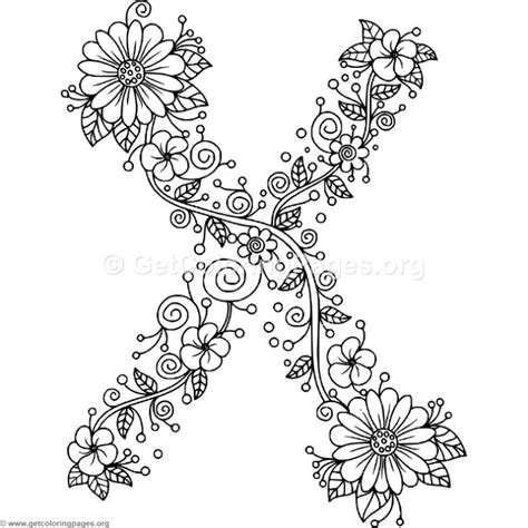 It doesn't matter if they can't yet read it, they can still color in the shapes and gradually. Floral Alphabet Letter X Coloring Pages - GetColoringPages.org