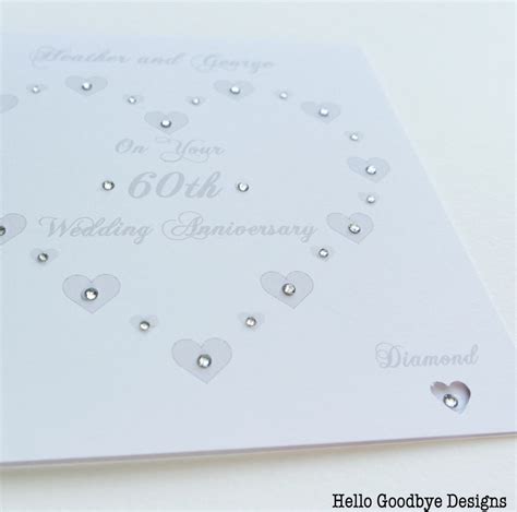 Handmade Personalised 60th Wedding Anniversary Card Diamond Etsy