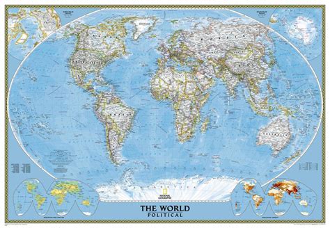 National Geographic World Classic Map Enlarged And Laminated Poster