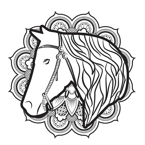 Printable Horse Mandala Coloring Pages