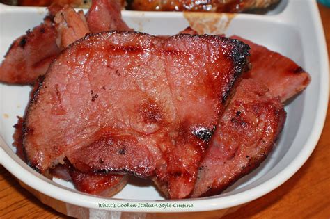 Grilled Glazed Ham Steak Recipe Whats Cookin Italian Style Cuisine