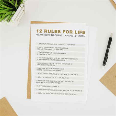 12 Rules For Life Printable Poster Wall Art Fill In Etsy