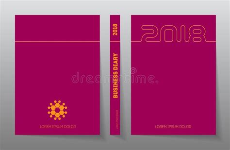 Cover Business Diary For 2018 With Logo Vector Design Template Stock
