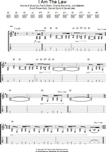 I Am The Law Guitar Tab Zzounds