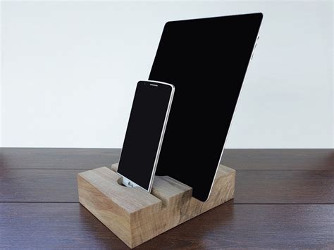 Iphone 7 And Ipad Air 2 Wood Dual Charging Station Ipad Dock Etsy