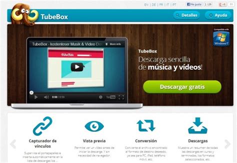 tubebox Para bajar vídeos y audio de YouTube Vimeo DailyMotion etc