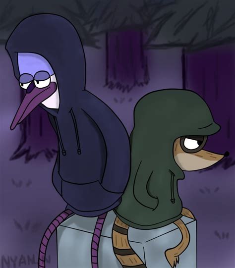 Mordecai And Rigby By Nyannekiro On Deviantart Cartoon Wallpaper