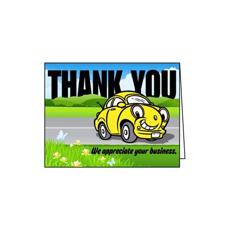 Thank You Card Happy Car Design For Automotive Dealerships And Repair