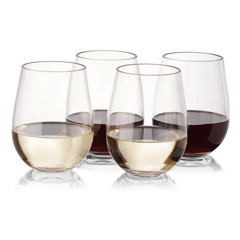 Plastic Outdoor Stemless Wine Glasses Set Of 20 Unbreakable Reusable High Quality