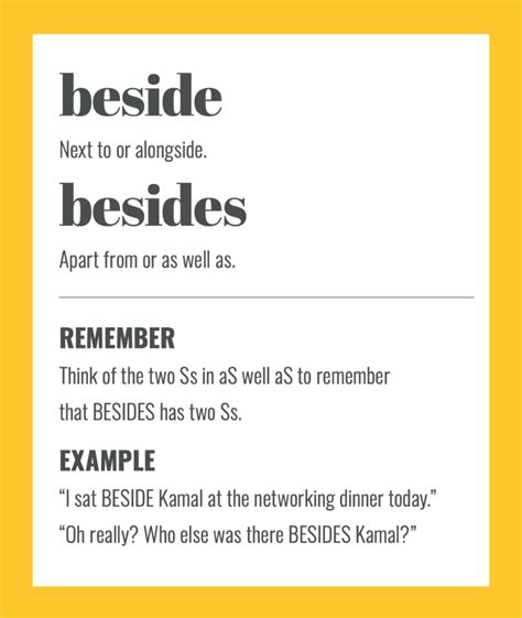 Beside Vs Besides Simple Tips To Help You Remember The Difference