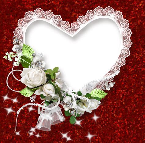 Red And White Png Frame With Heart And Roses Photo Frames Pinterest