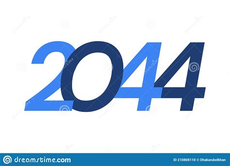 2044 Happy New Year Logo Design New Year 2044 Modern Design Isolated