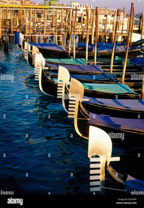 Gondolas At San Marco Pier Venice Italy Stock Photo Alamy