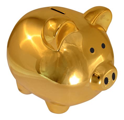 Piggy Bank Gold Transparent Transparent Png Stickpng