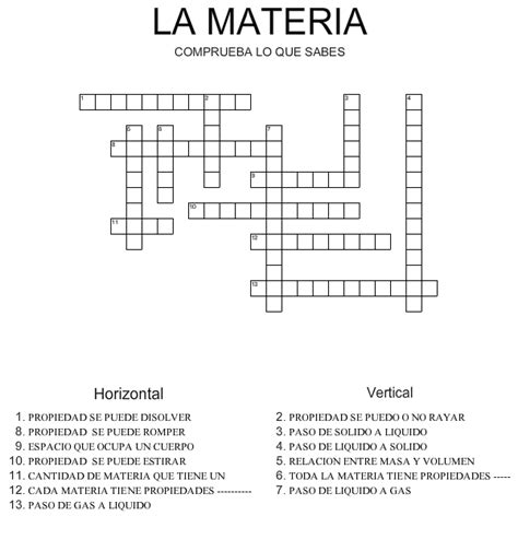 Cuarto 2016 Crucigramas Sobre La Materia