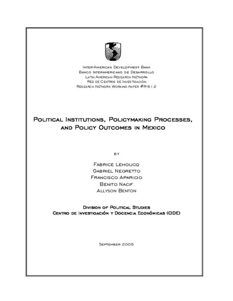 Pdf Instituciones Políticas Procesos De Diseño De Políticas Y