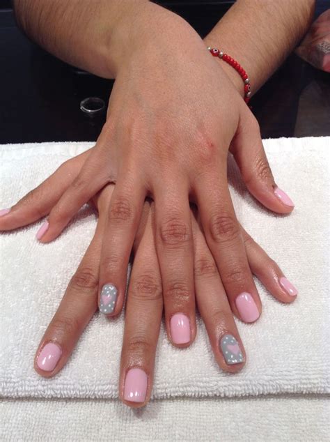 Light Pink And Grey Nails Grey Nail Designs Pink Nails Hair And Nails