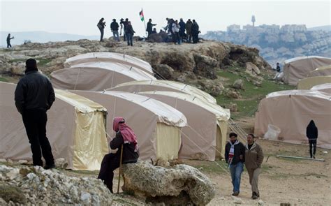 Palestinians Set Up Camp In Israeli Occupied West Bank Territory The