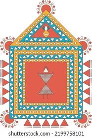 Warli Painting Indian Tribal Art Stock Vector Royalty Free 2199758101