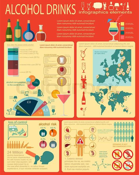 Alcohol Drinks Infographic Stock Vector Colourbox