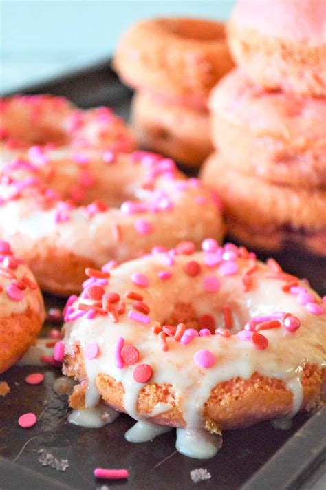 Baked Strawberry Donuts Easy Recipe With Cake Mix