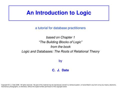 Ppt An Introduction To Logic Powerpoint Presentation Free Download