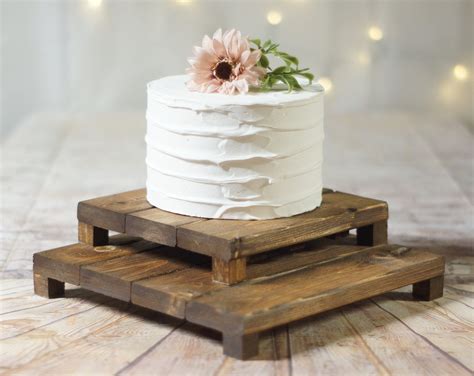 Set Of Wood Cake Stands Rustic Wedding Table Decor Wood Cake Etsy
