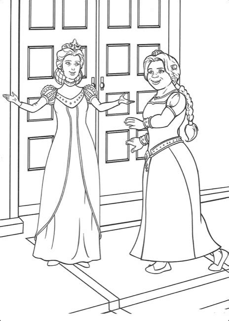 Shrek Fiona And Mother Printable Coloring Page