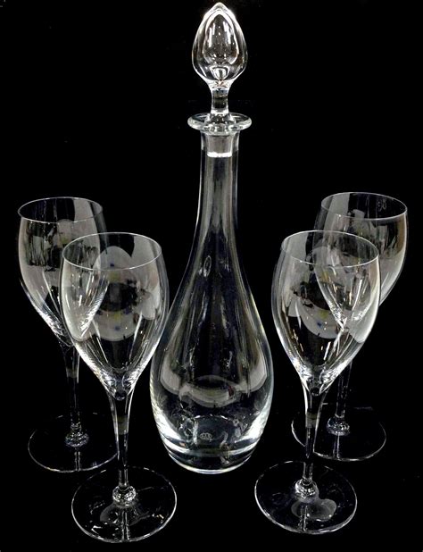 Lot Baccarat Crystal Wine Decanter And Wine Glasses