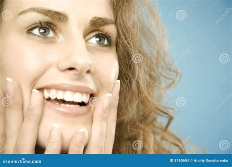 Woman With Wide Eyebrows Stock Photo Image Of Happy Adult 5760684
