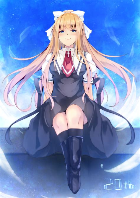 Cucchiore Kamio Misuzu Air Visual Novel Commentary Request Highres Girl Ascot Black